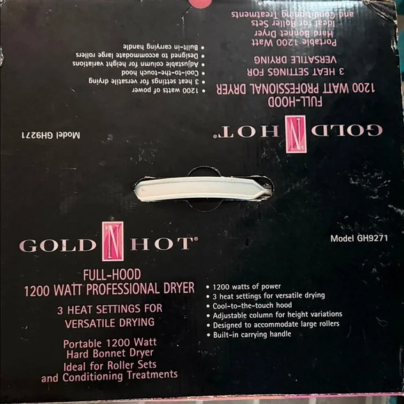 Gold 'N Hot White Full-Hood Professional Dryer - Picture 4 of 4